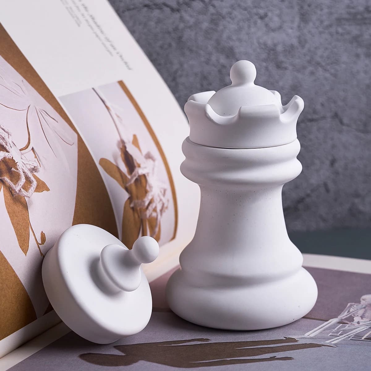 Chess Candle Jar Silicone Mold Set Creative Chess Crystal Epoxy Casting Molds for DIY Candlestick Pen Holder Cup Crafts Making