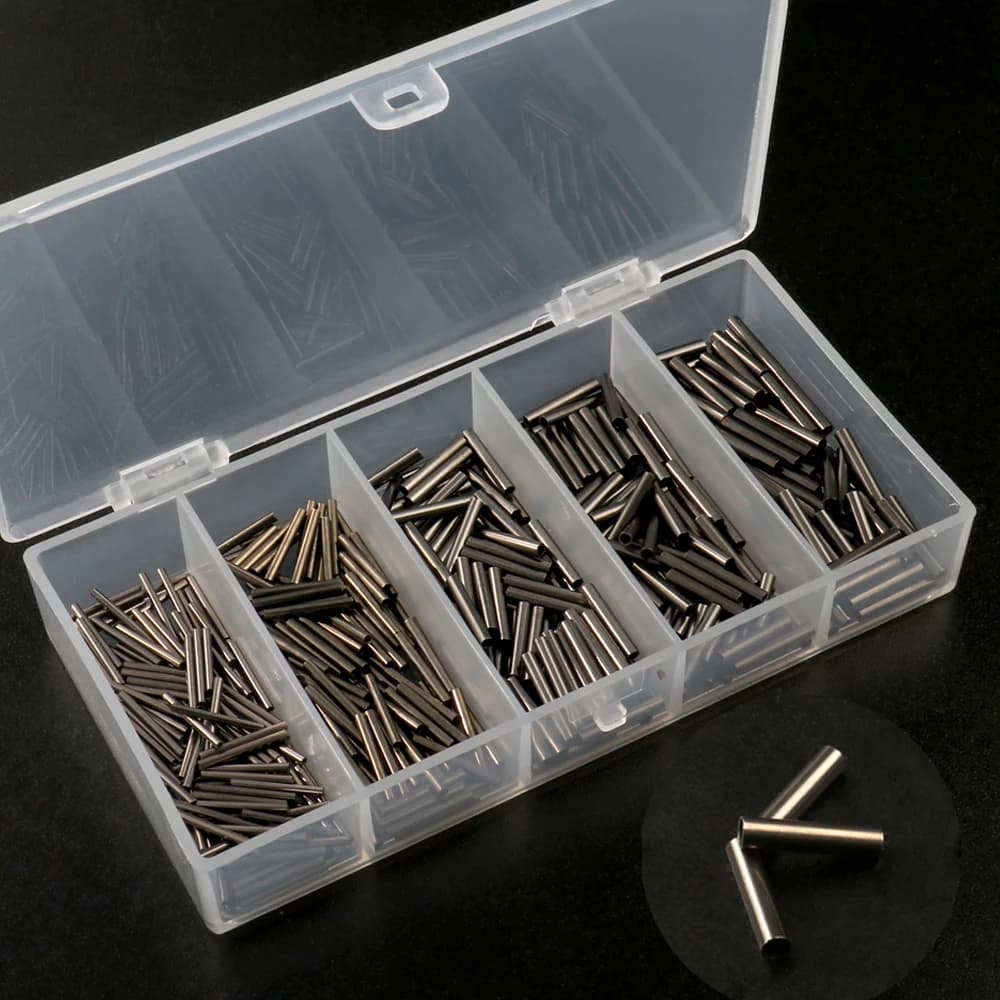 GOBAIT 200 Pieces/Door Connectors for Fishing Copper, Rolling Crimping Sleeves for Terminals and Fishing Equipment