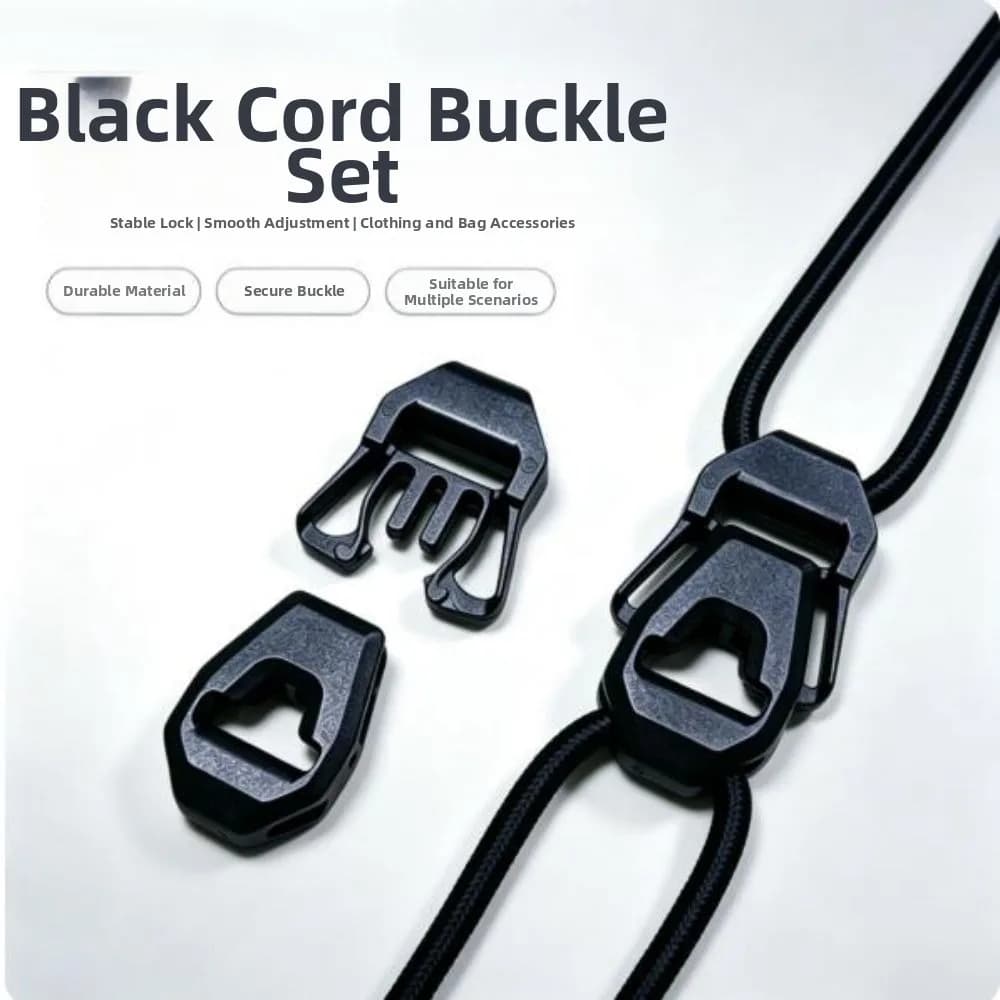 10pcs New Plastic Round Rope Buckle Hole Dia.4mm Double Ended Safety Buckle Weaving Belt Rope Mother Buckle