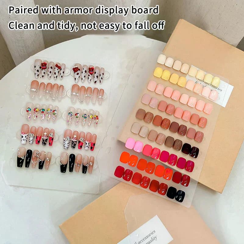 60/66 Pezzi Adesivi Trasparenti a Doppia Faccia per Unghie Finte, Espositore per Colla, Barra Acrilica per Pratica, Strumenti per Nail Art