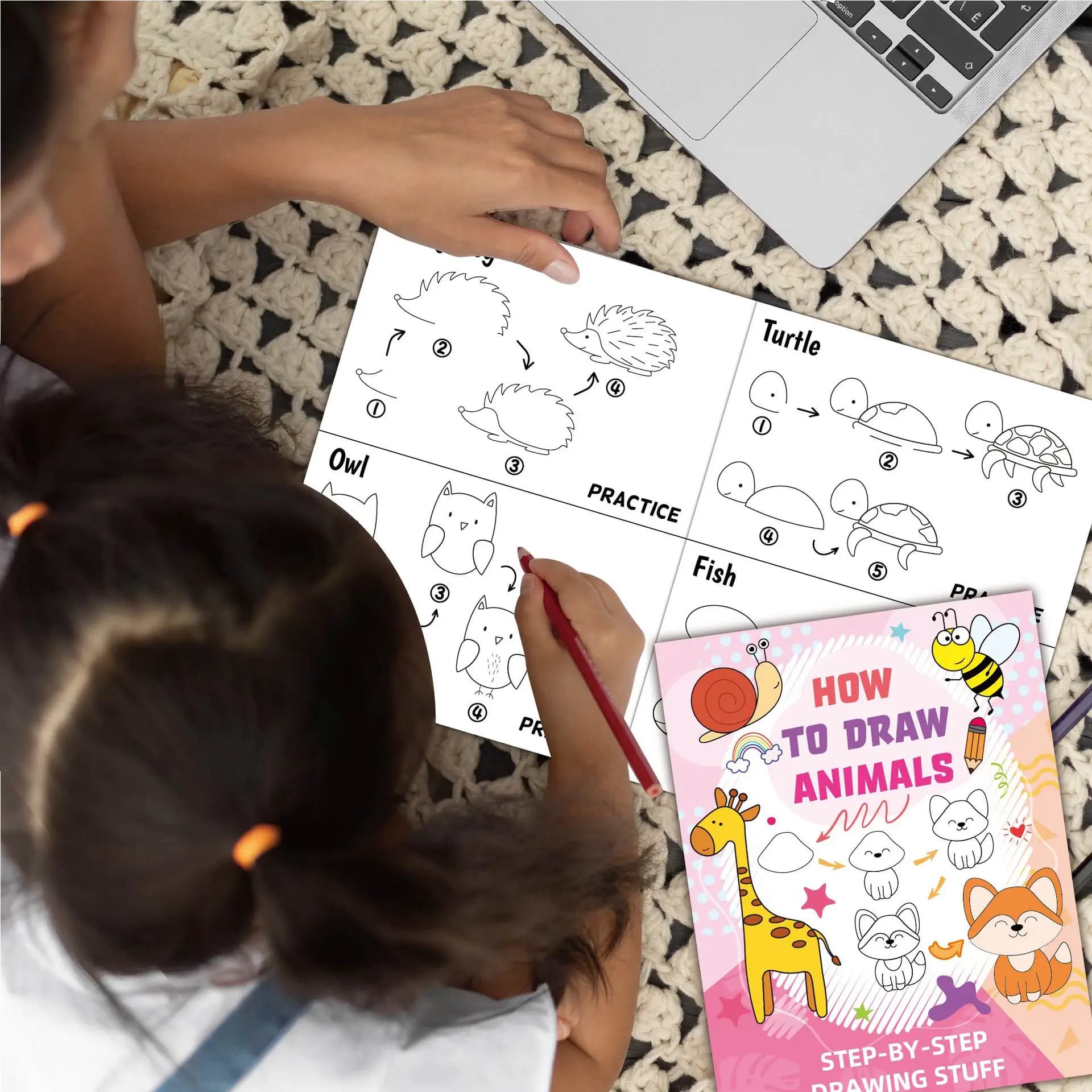 Step-by-Step Animal Drawing Book for Kids: Easy Cartoon Doodles & Coloring Pages – Fun Sketching Guide for Toddlers Ages 3-8