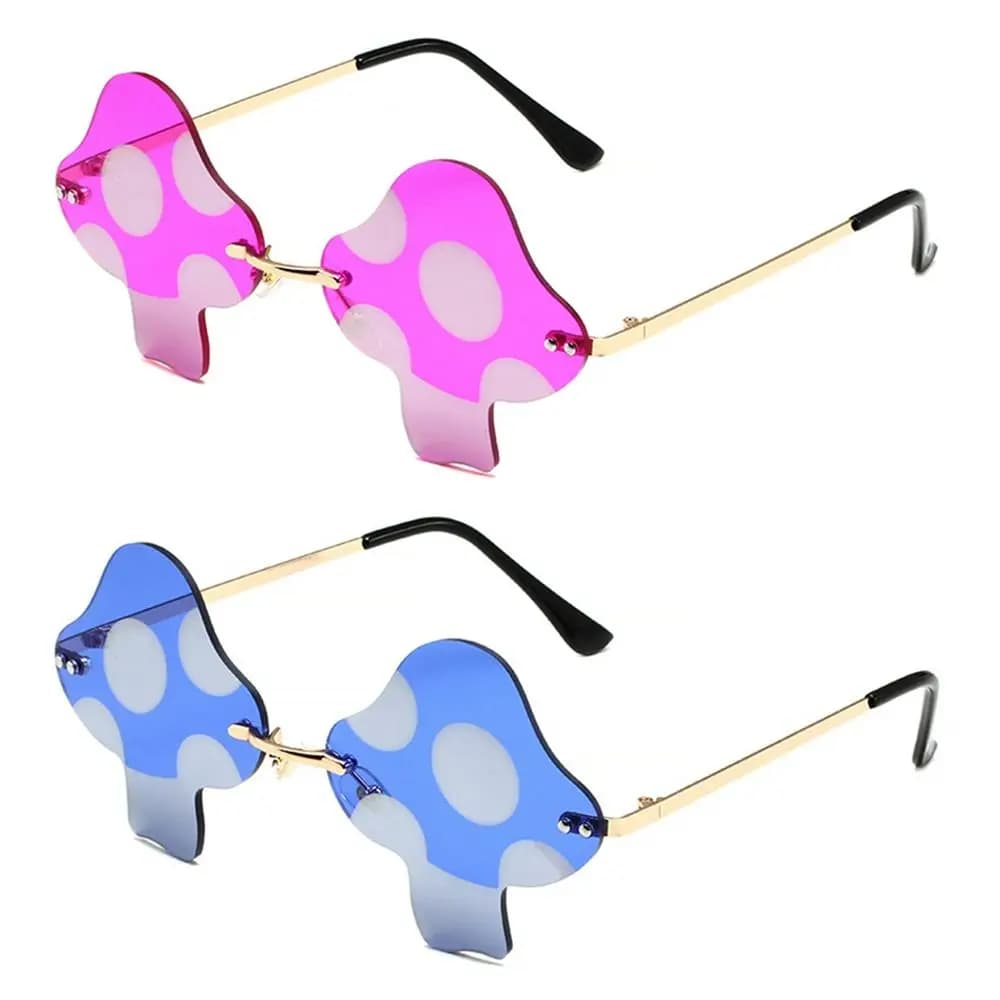 Romanzo Trendy Irregolare Senza Montatura Decorazioni di Halloween Occhiali Occhiali da Sole a Forma di Fungo per Donne Occhiali da Sole