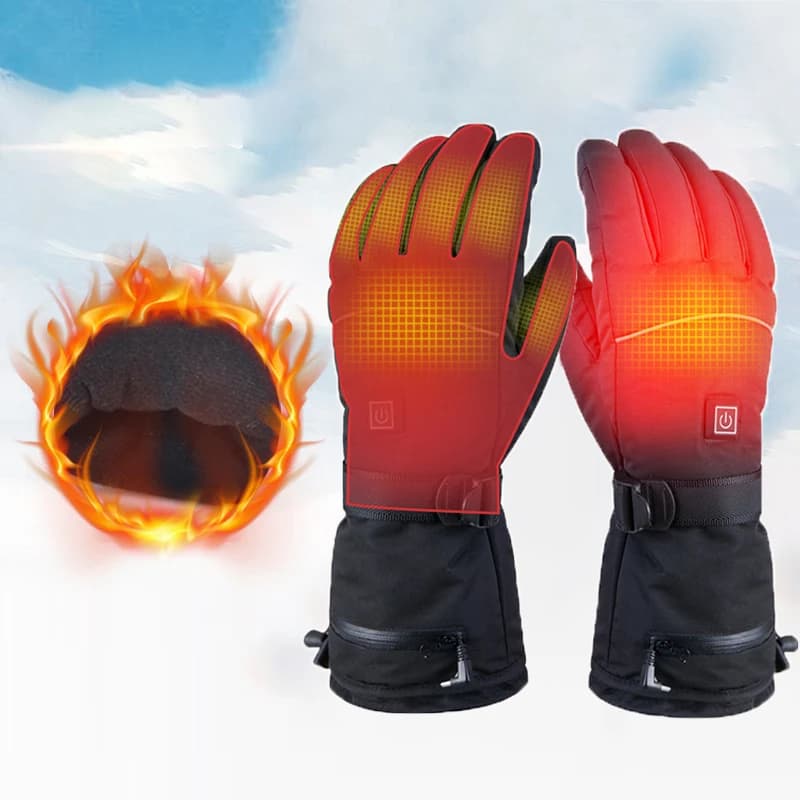 Guanti riscaldati invernali termici donna uomo custodia per batteria guanti riscaldanti sci moto guanti termici da ciclismo caldi resistenti all'acqua