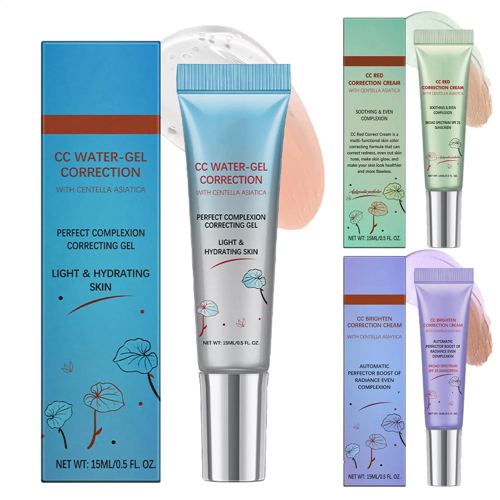 Fondotinta Correttore Impermeabile a Lunga Durata 15ml Cosmetici 3 Colori CC Cream Liquido Copertura Totale