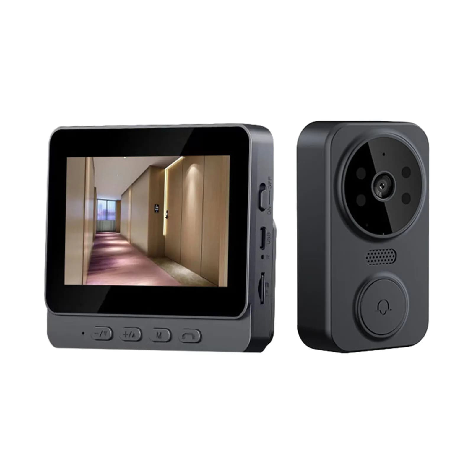 Videocitofono Wireless con Schermo IPS da 4,3 Pollici, Monitoraggio Video Wireless Intelligente ad Alta Definizione