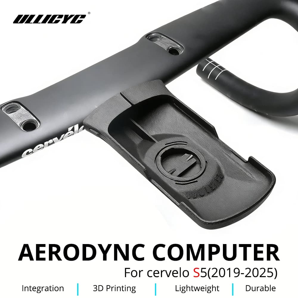 Supporto Aerodinamico per Computer da Bici Ullicyc per Cervelo S5, Supporto Stampato in 3D per Tachimetro Garmin, Wahoo, Bryton