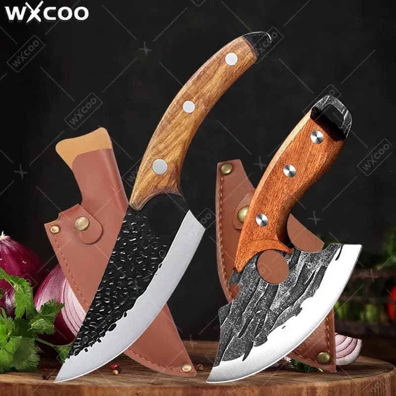Coltello Forgiato a Mano WXCOO, Specializzato per Macellazione, Rimozione Ossa, Affettatura e Uso in Cucina