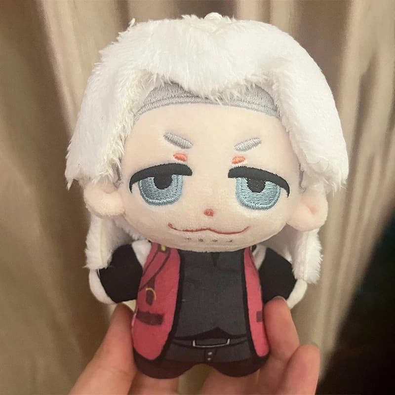 Peluche da 10 cm/3,93 pollici di Dante dal gioco Devil May Cry, giocattoli di cotone imbottiti, periferiche, bambole da collezione Kawaii per decorazioni di compleanno