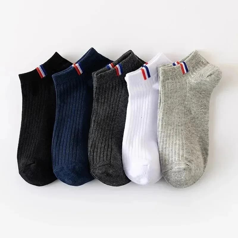 5 paia di calzini da barca sottili in cotone estivo tinta unita da uomo calzini casual traspiranti che assorbono il sudore