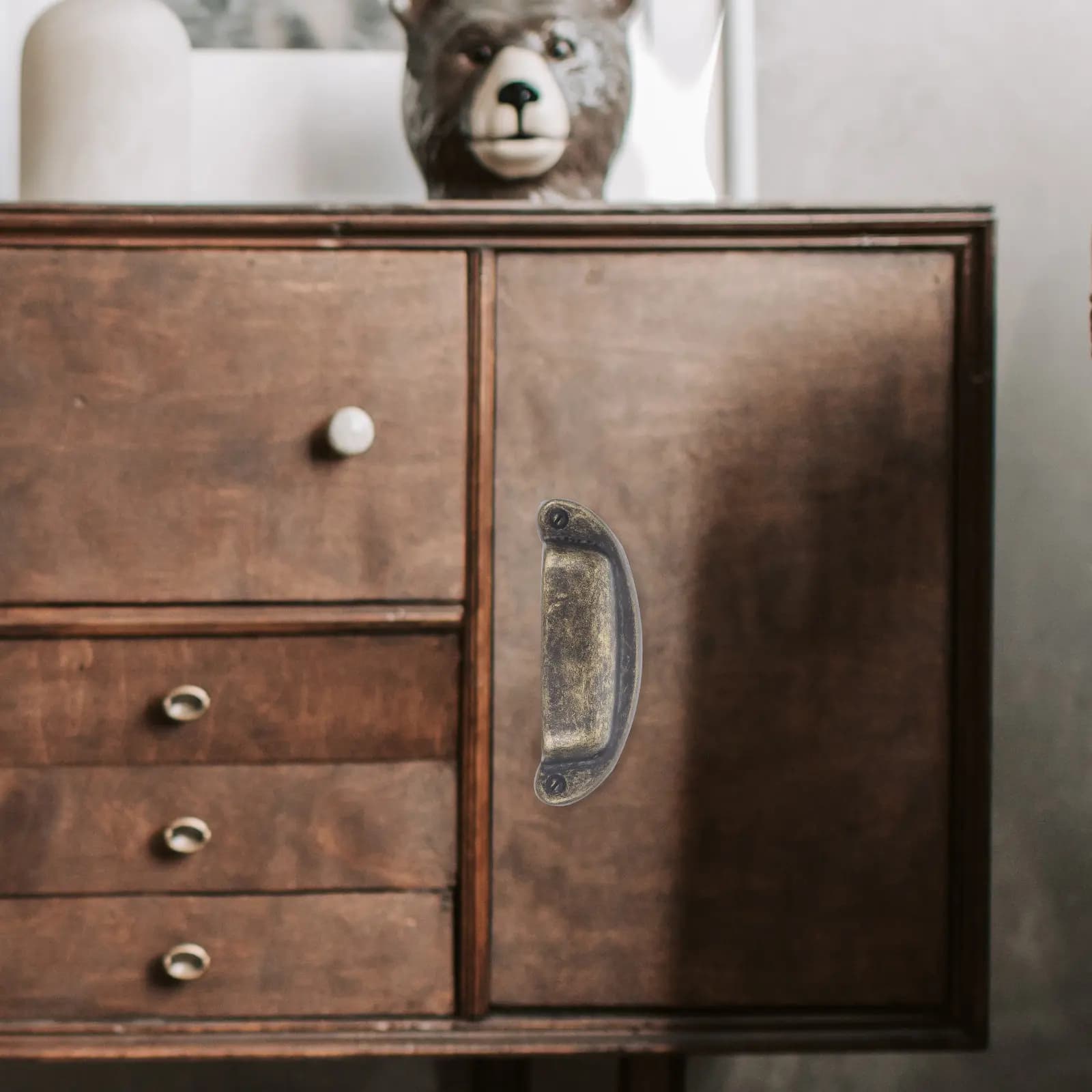 4 pezzi di maniglie per armadietti dal design raffinato a forma di conchiglia, maniglie per cassetti in metallo per armadietti da cucina, guardaroba, cassettiere, stile vintage