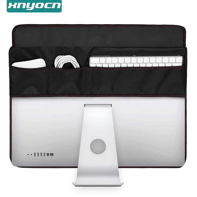 Custodia antipolvere protettiva in pelle PU impermeabile con 3 tasche per monitor per computer con schermo LCD Apple iMac MacBook da 21 27 pollici
