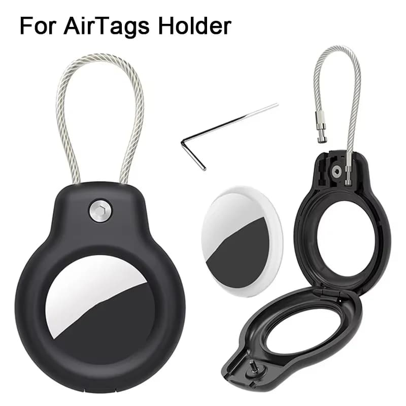 Custodia impermeabile per Apple AirTag con linea in filo d'acciaio Portachiavi Airtag Custodia protettiva a 360 gradi per zaino da viaggio Chiave per animali domestici