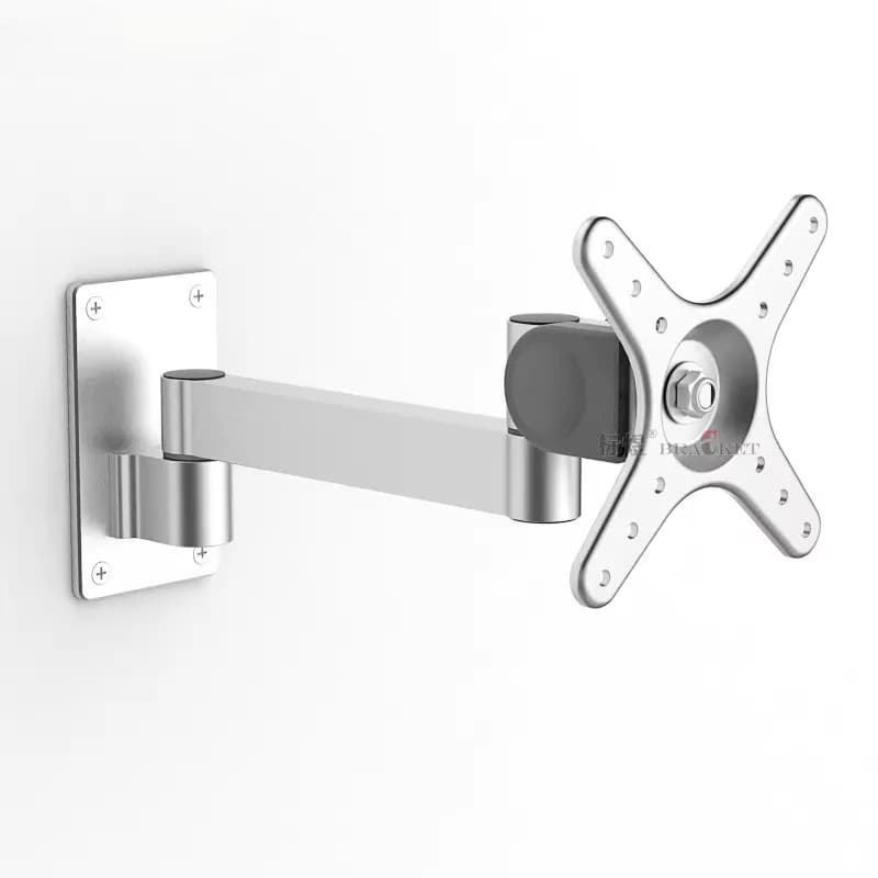 Aluminum Monitor Wall Support, Full Movement Articulated Arm, Adjustable Desk Support with Rotation and Inclination for Office and Gaming