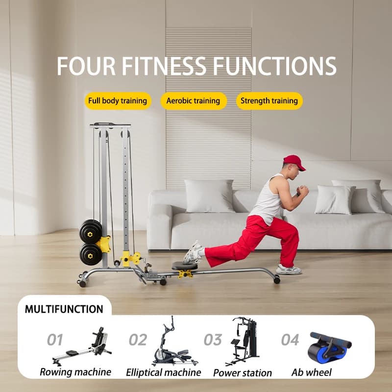 LAT pull machine for home gym with high and low pulleys 100 kg fitness row with LAT bars and low row for muscle training