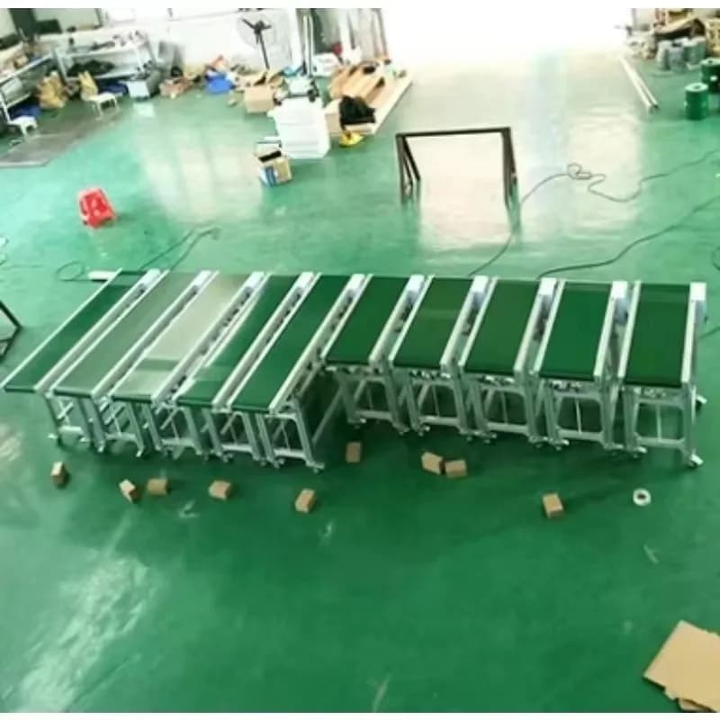 Custom Food-Grade Belt Conveyor System for Goods Transport & Assembly