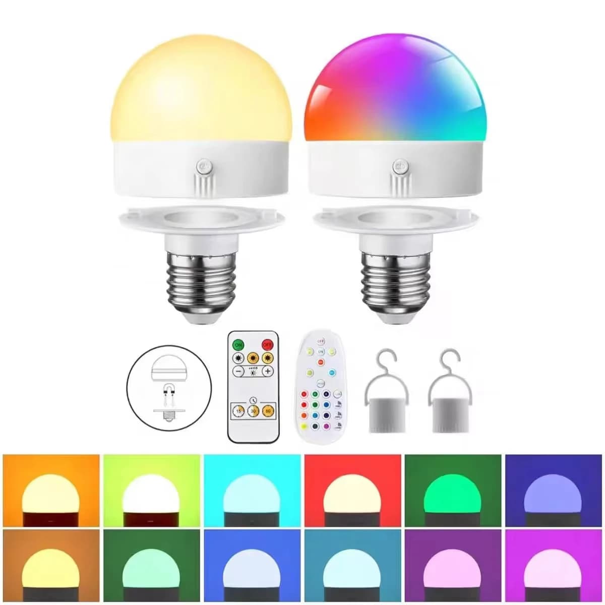 Lampadina LED Ricaricabile E27 USB 5V con Attrazione Magnetica, Dimmerabile RC, per Campeggio, Feste, Casa, Lampada LED per Stanza