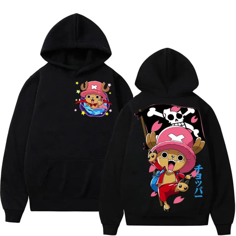 Felpa con cappuccio One Piece Chopper Christmas Edition Felpa anime Uomo Donna Coppia abbinata Abito invernale Set regalo di Natale Kawaii nuovo