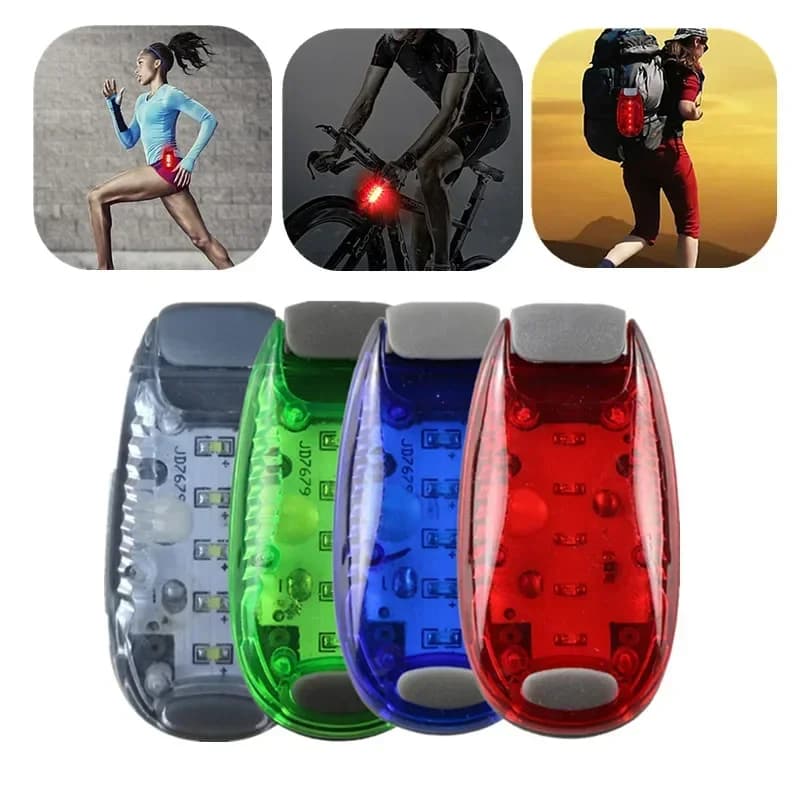 Portatile 3/5LED Clip On Bike casco luce zaino luce Clip lampada Outdoor Night Running ciclismo Jogging spia di sicurezza