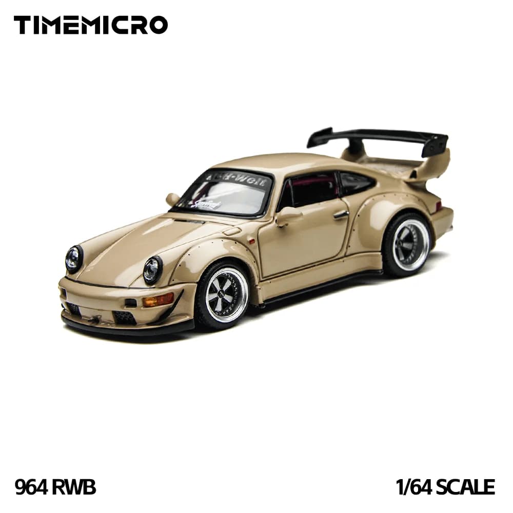 *Preordine* TimeMicro 1:64 RWB 964 Beige Set Regalo in Confezione, Modellino Auto in Lega Pressofusa, Giocattolo da Collezione per Esposizione