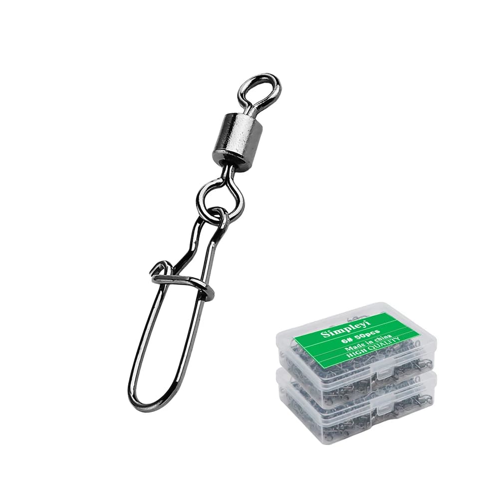 50/100 pcs/box 2 #4 #6 #-12 #14 # fishing snaps fishing rods stainless steel connector with flyer bait equipment
