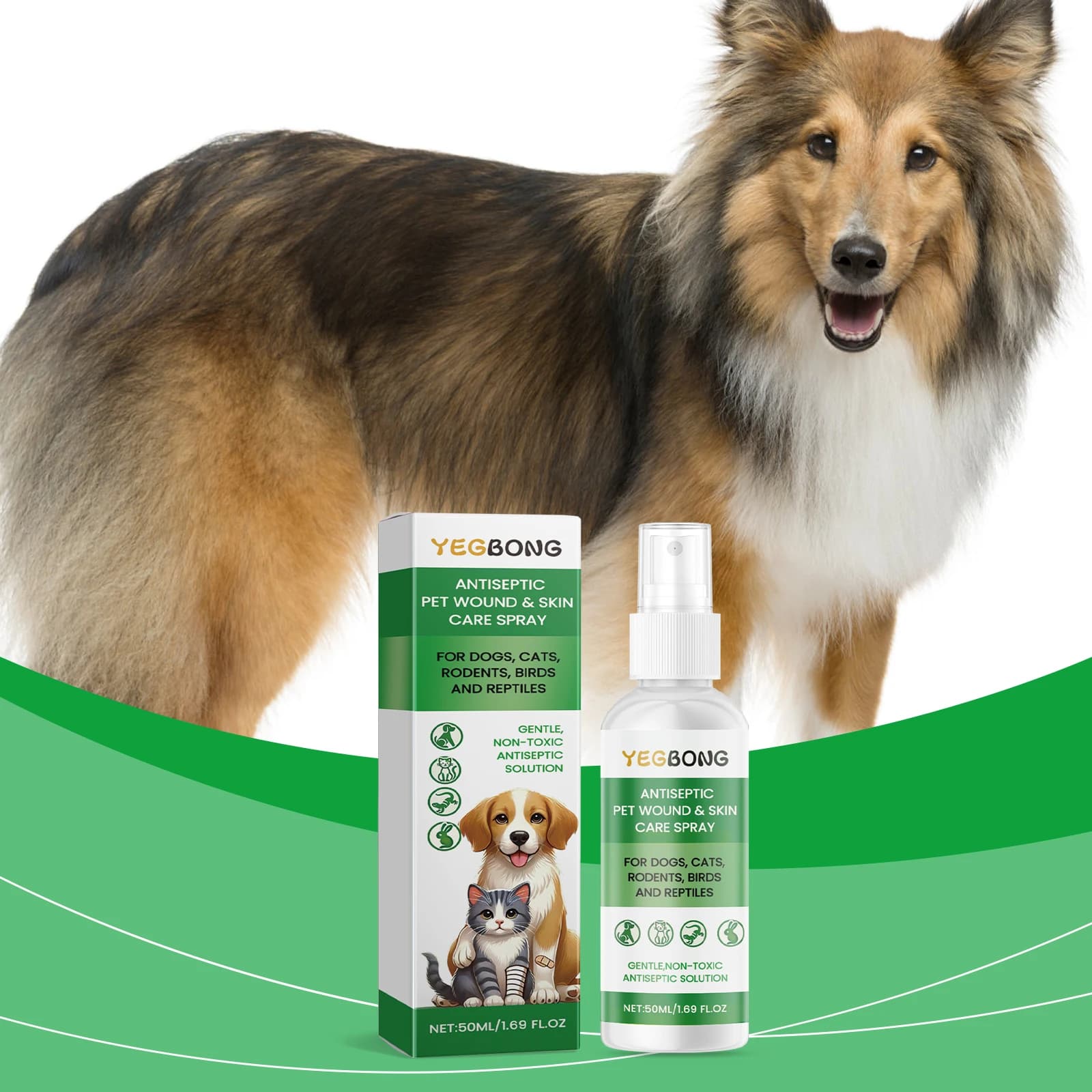 Spray per la cura della pelle degli animali domestici Alleviare il prurito Ridurre il rossore Riparare la secchezza della pelle Spray idratante per la cura della pelle delle ferite di animali domestici a lunga durata