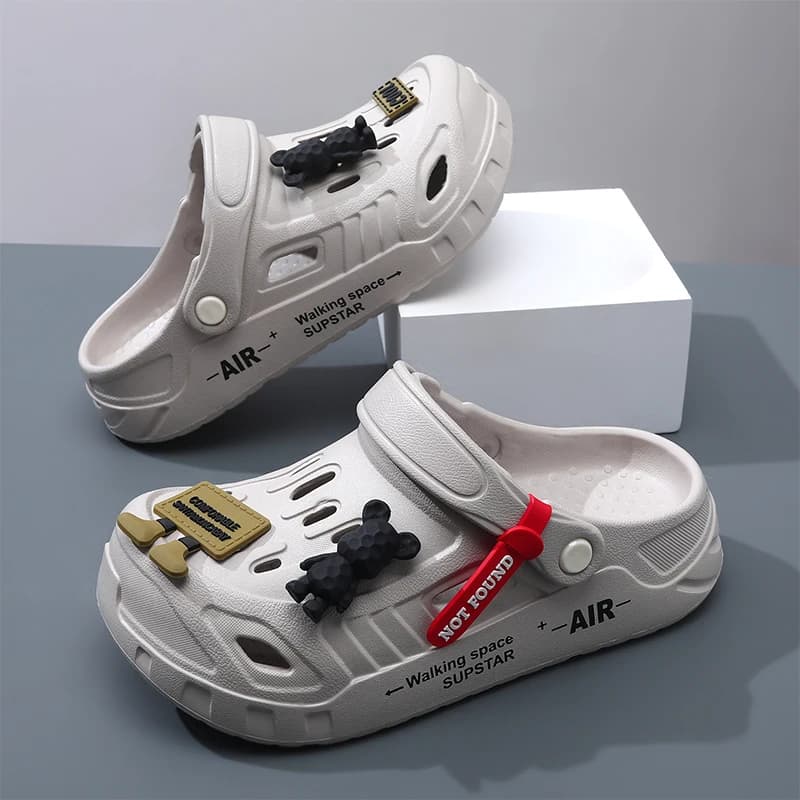 Men's Summer Trend New Diy Garden Shoes Soft Sole Non-slip Wear-resistant Outdoor Leisure Sports Driving Beach Sandals Slippers