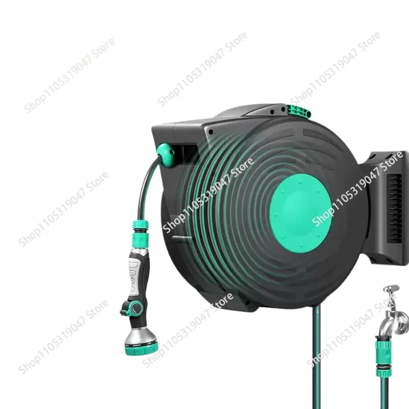 Avvolgitubo Automatico a Parete per Irrigazione Flessibile, Sistema di Irrigazione ad Alta Pressione, Avvolgitubo da Giardino Retrattile