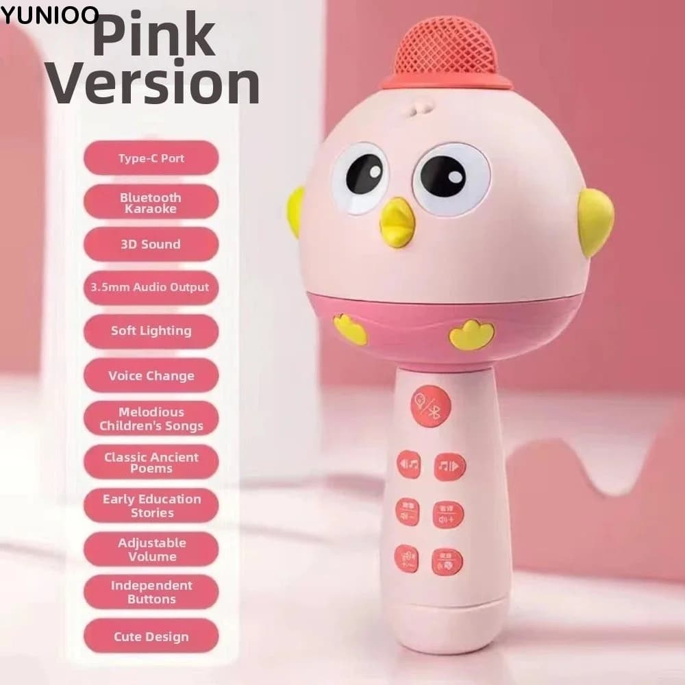 Simpatico Microfono Wireless per Bambini, Giocattolo Musicale Bluetooth per Karaoke, Macchina per Cantare Ricaricabile Portatile per Bambini