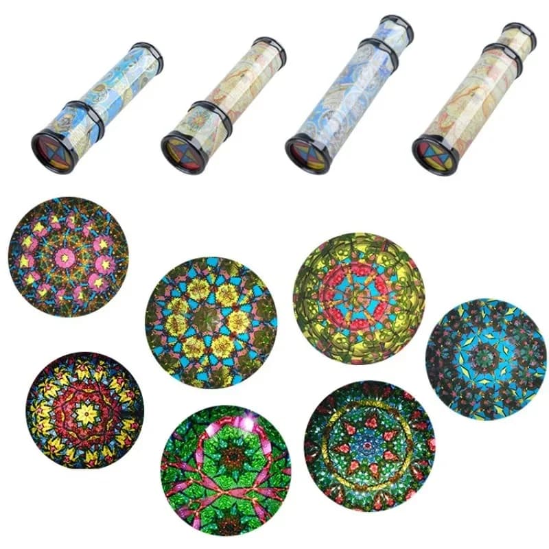 Caleidoscopio con rotazione scalabile Occhiali caleidoscopio magico Giocattolo mondiale colorato fantasia regolabile per bambini Giocattolo educativo classico
