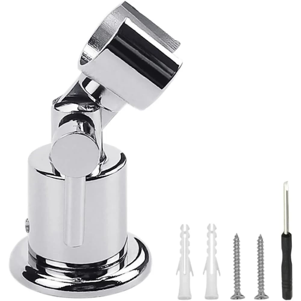 Supporto per soffione doccia interamente in metallo, supporto per soffione doccia regolabile a 180 gradi, supporto per doccetta a parete, porta doccia con viti
