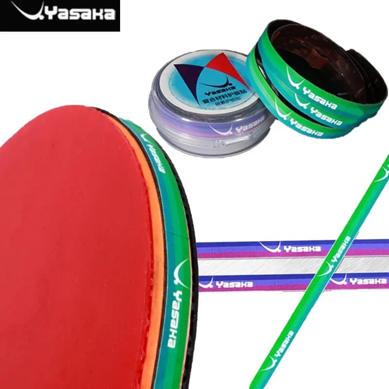 Yasaka Ping Pong Ribbon Edge Tape Carbon Fiber Fabric Self Adhesive Material TPU TPU Protective Strip for Ping Pong Bats 1/2 Pieces