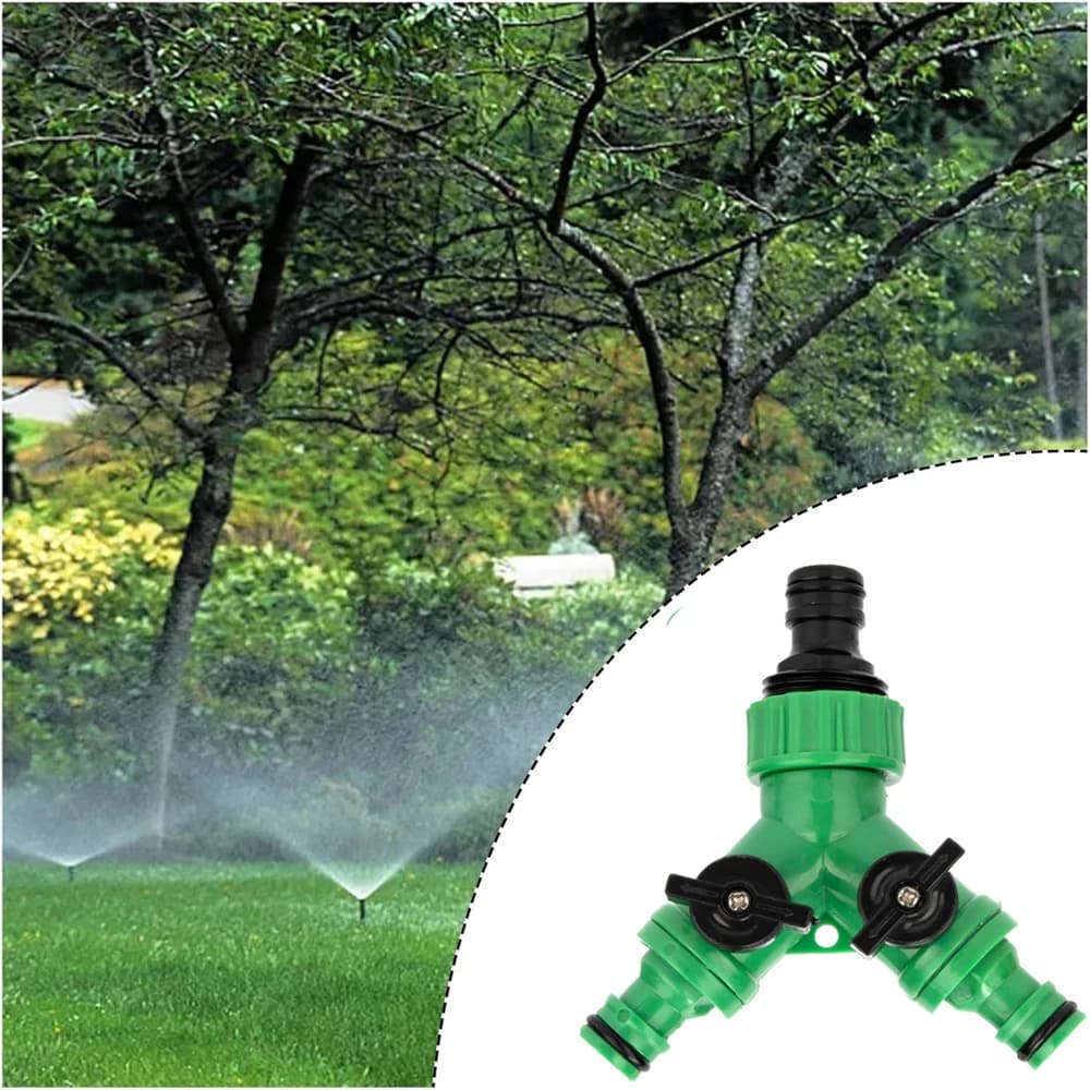 Y Connectors for Garden Pipes, Tube Adapter, Plastic Three Vie Divider Valve with Flower Irrigation Switch