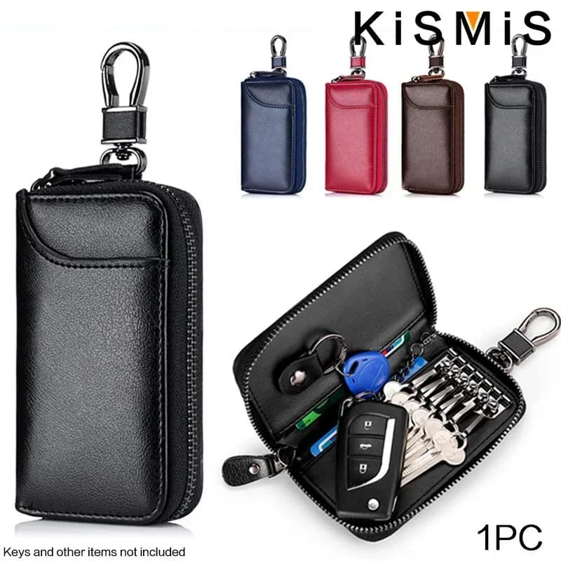 Portachiavi in vera pelle Borsa portachiavi unisex Organizzatore multifunzione Porta portafoglio Smart Housekeeper Car Piccola custodia per chiavi Custodia per chiavi