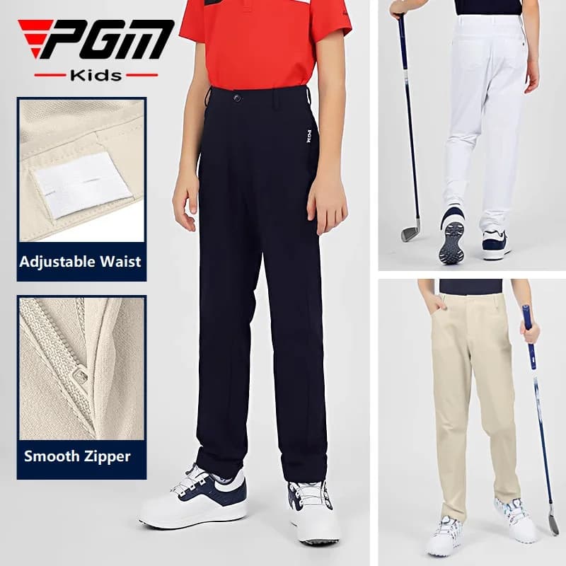 PGM Abbigliamento da golf per bambini Pantaloni estivi traspiranti per ragazzi Pantaloni sportivi con elastico in vita Pantaloni da golf casual ad asciugatura rapida