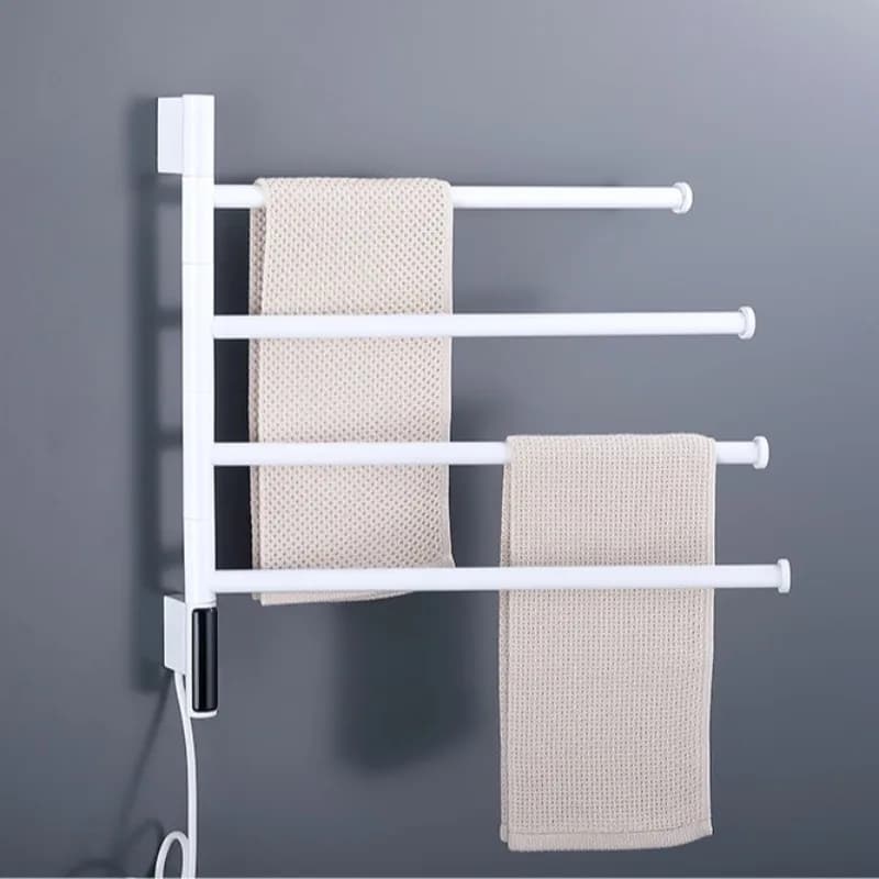 Semplice portasciugamani elettrico in acciaio inossidabile 304, portasciugamani da bagno, portasciugamani girevole