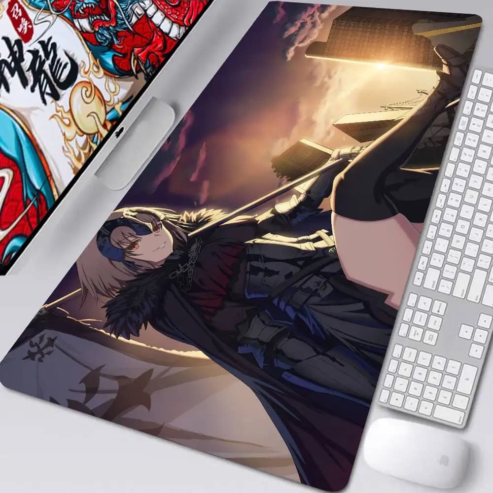 Jeanne Alter Anime Fate Grand Order Mousepad antiscivolo adatto per computer da ufficio, laptop, tappetini da gioco per e-sport, tastiera XXL