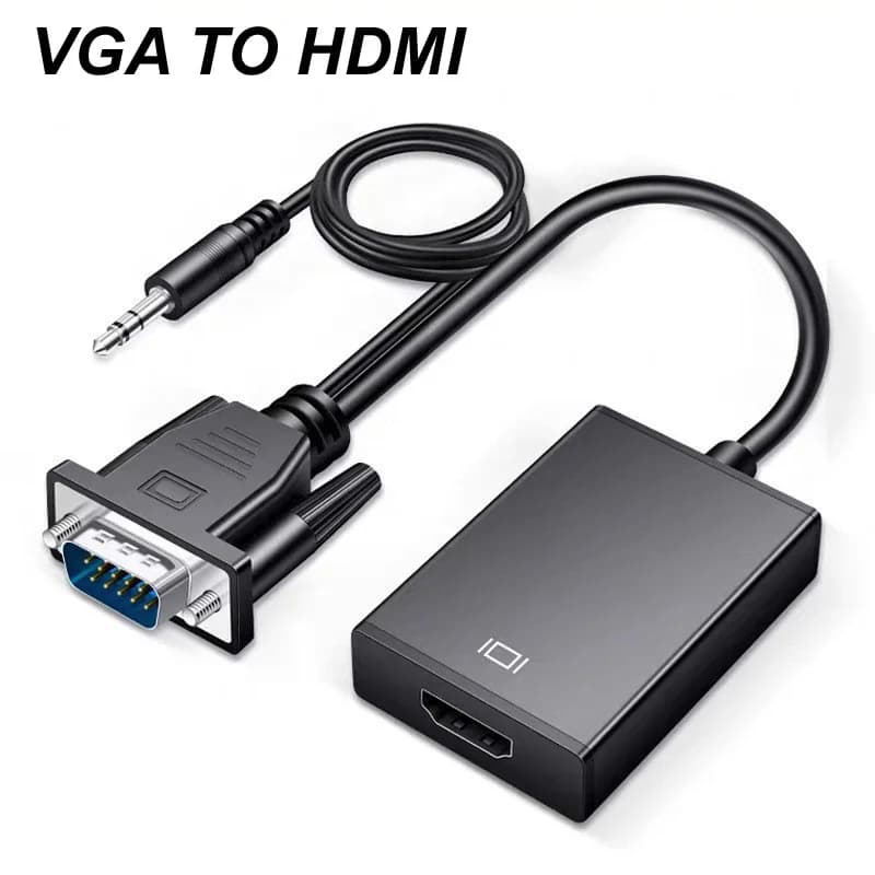 VGA compatible converter cable to HDMI Full HD 1080P 3.5 mm audio output VGA HD adapter for portable HDMI projector PC