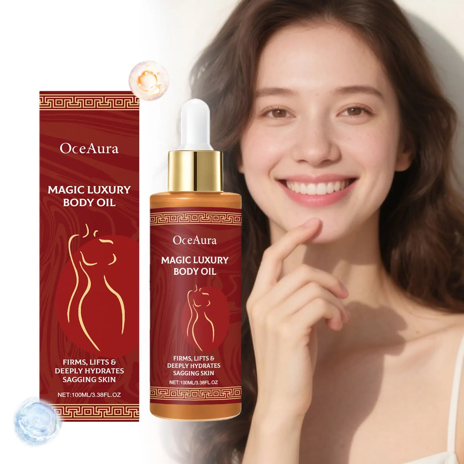 Magic Luxury Rosa Extract Body Oil Deeply Moisturizing Dry Skin Sagging Skin Thighs Rejuvenating Repairing Soften Nourishing Oil
