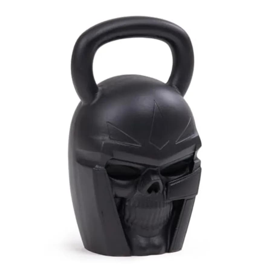 Kettlebell Warrior da 50 LB in Ghisa con Design a Teschio, Maniglia Antiscivolo Verniciata a Polvere, Attrezzatura per Allenamento Cross Training per lo Sviluppo Muscolare