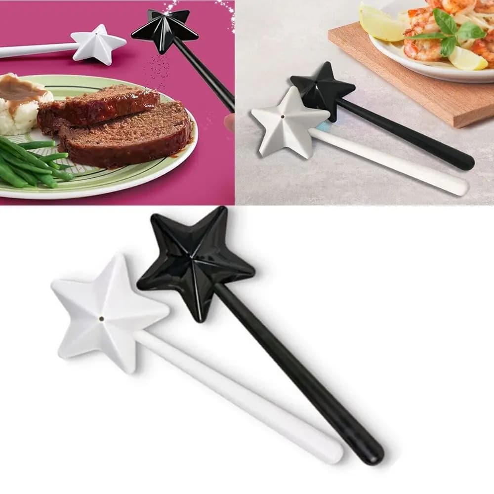 Portable Salt Pepper Shakers Refillable Magical Star Wand Spice Dispenser Seasoning Shaker Set Kitchen & Dining BBQ Supplies