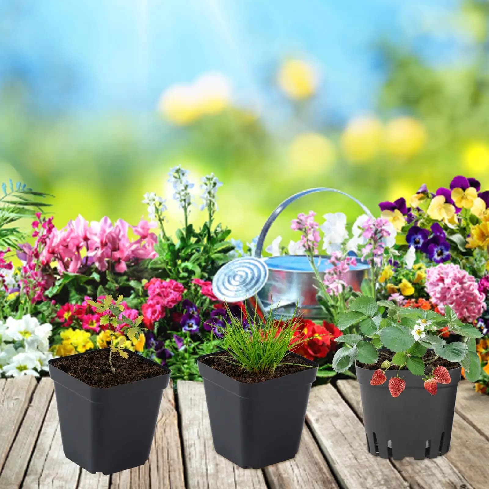 new 50pcs Nursery Pots Flower Pot for Seed Starting Pots Plastic Flower Plant Container for Garden Succulents Seedlings