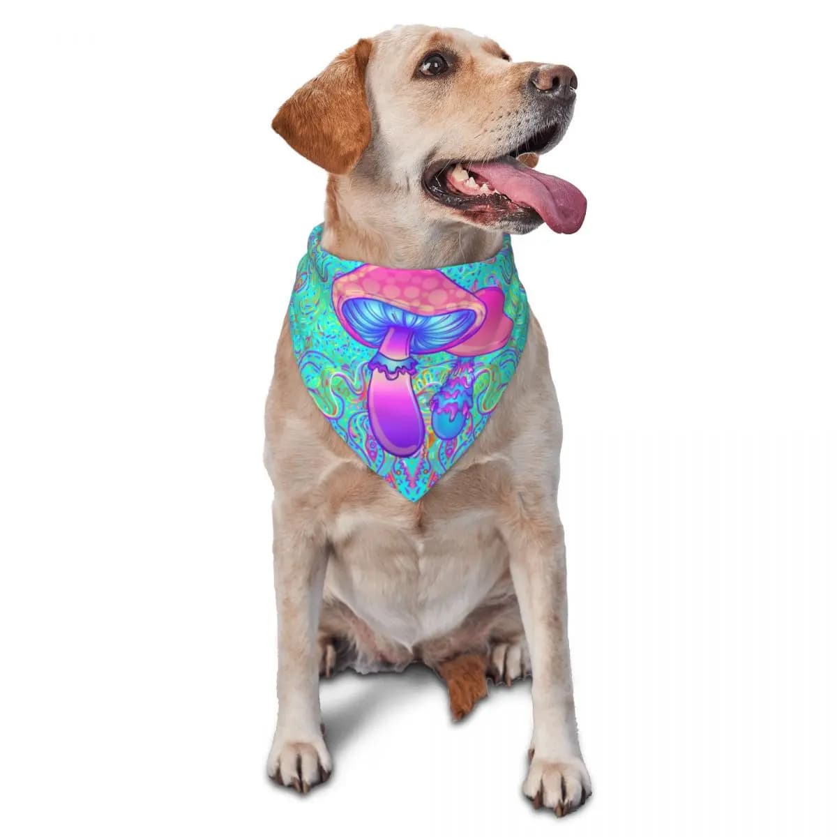 Fungo magico Trippy Psichedelico Neon Pastello Goth Sciarpe per animali domestici Cani sottili Gatti Bandana Triangolo Bavaglino Cane Gatto Accessori