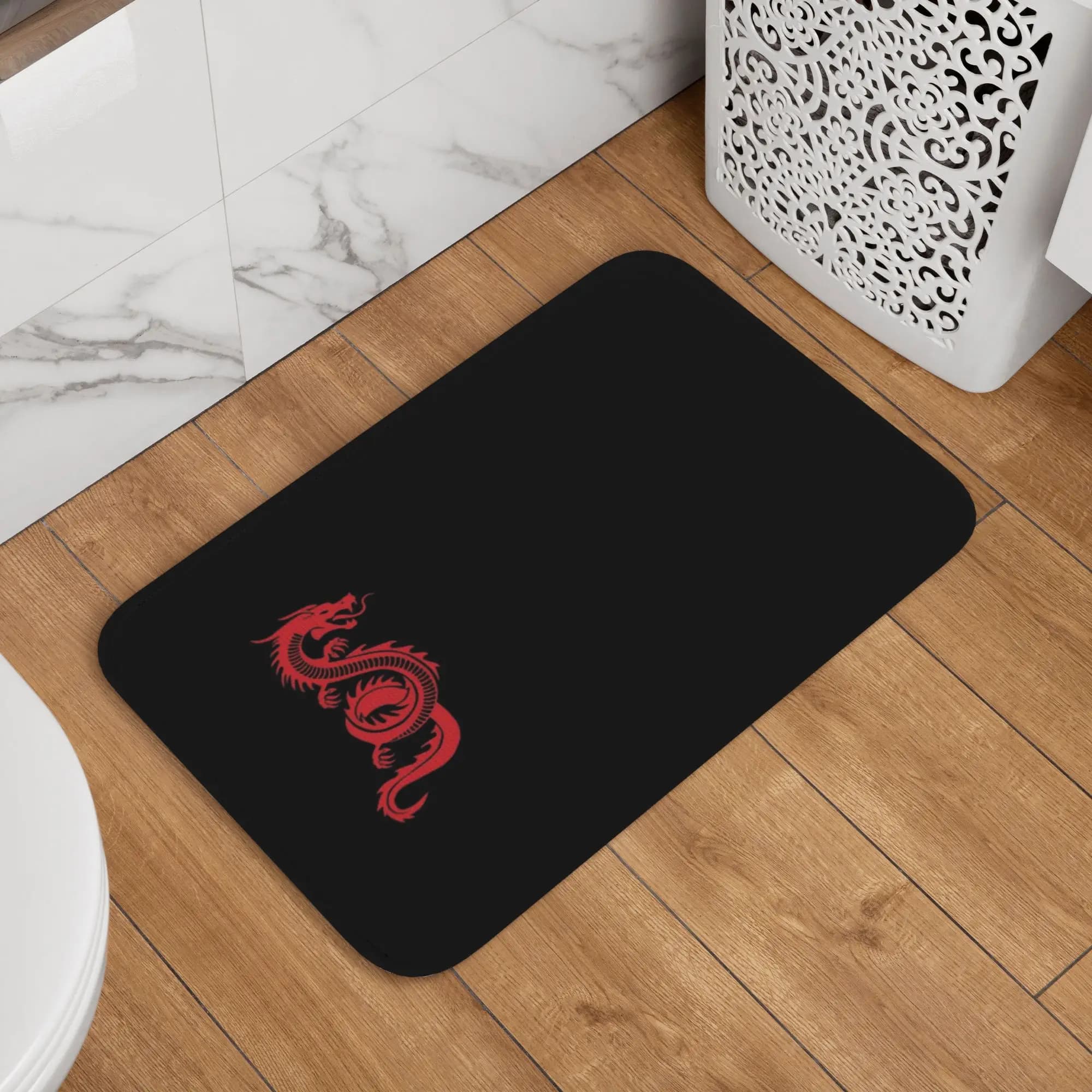 Tappetino personalizzato con drago cinese rosso, antiscivolo, con mostro mitico orientale, per bagno, cucina, balcone, 40*60 cm