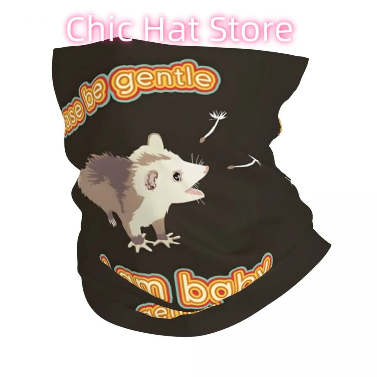 Please Be Gentle I Am Baby Possum Baby Bandana Neck White Scarf Multi-use Headwear Fishing Unisex Adult Winter