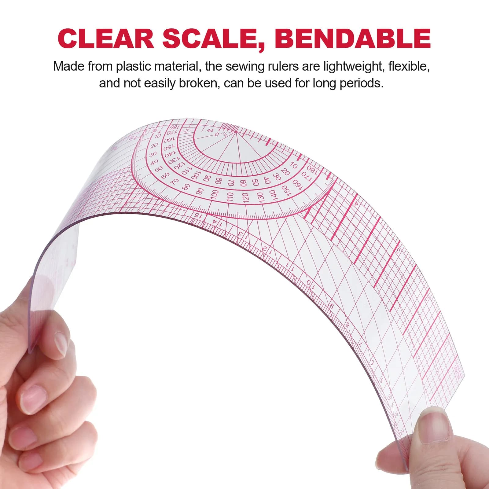 Set of Flexible Plastic Stitching, French Curve Reels for Quilting and Modelling, Sewing Tools