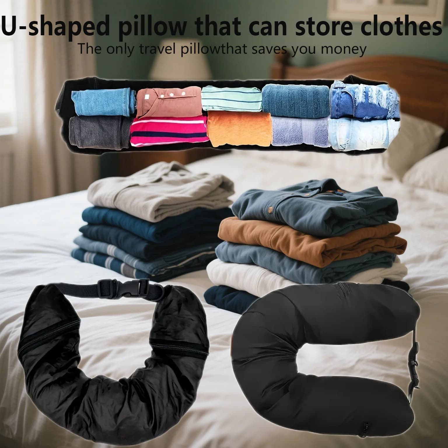 Cuscino per il collo da viaggio, elementi essenziali per il viaggio portatili, bagagli leggeri e versatili, accessori da viaggio