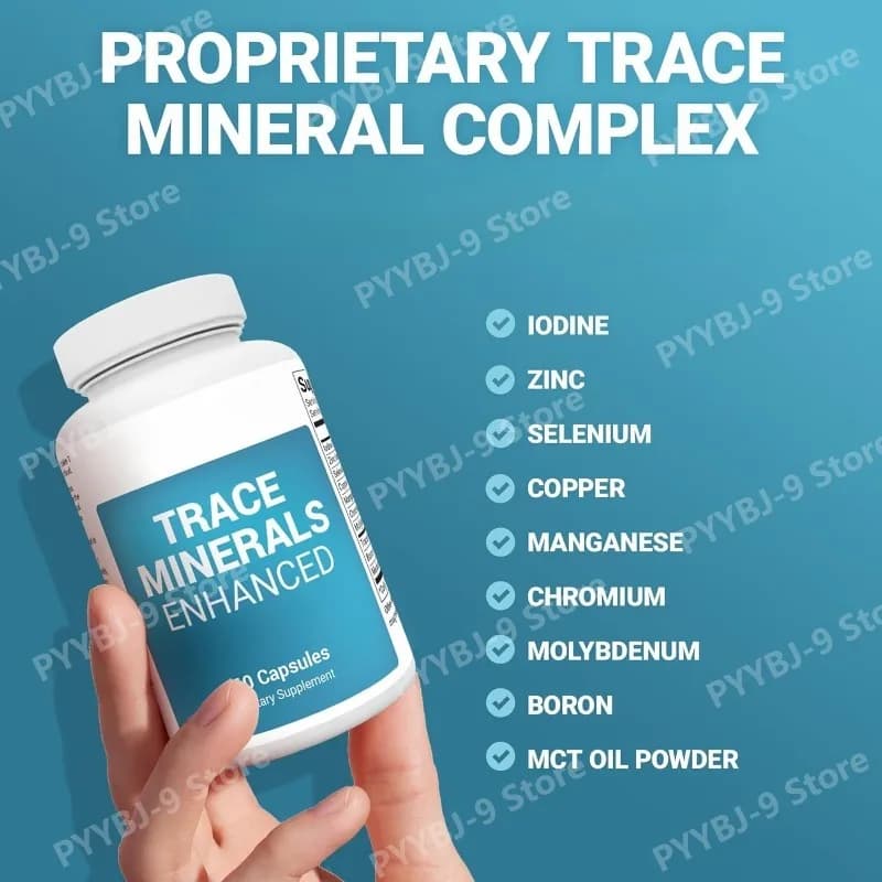 Mineral Complex Potentiated Track with 70+ Essential Elements, Supports Energy, Immunition and Ormonal Balance, Capsules, Food Supplement