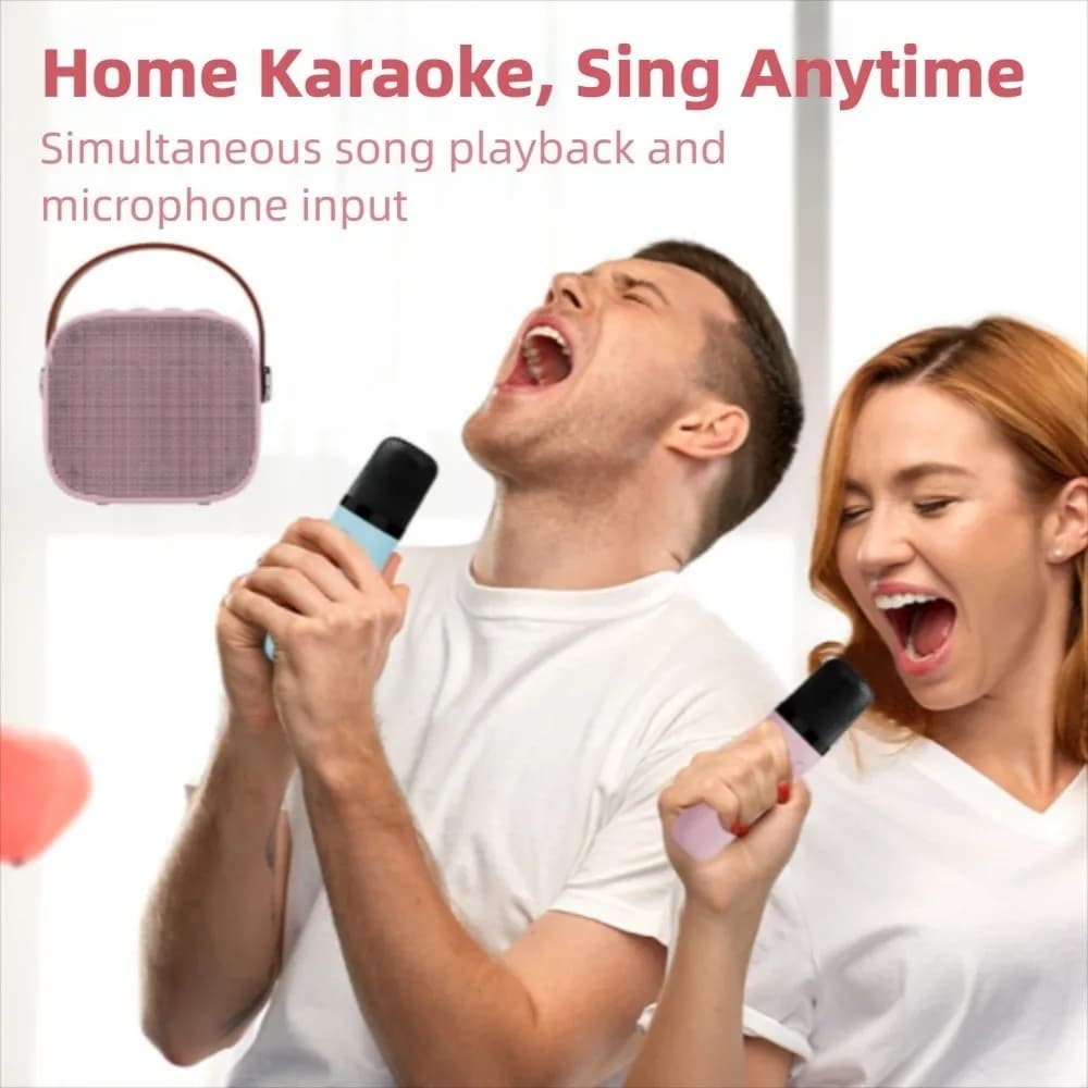 Portable Mini Bluetooth Speaker Stereo Surround Karaoke Machine Karaoke Speaker Subwoofer Singing 3DStereo Amplifier Party Gift