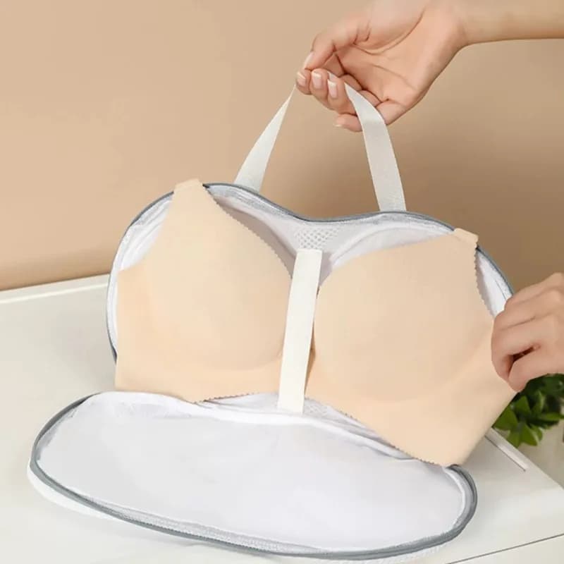Honeycomb Washer Bag for Bras - Travel Linen Bag, Zipper Closure, Prevents Orange and Packing,Retention of Wash Form