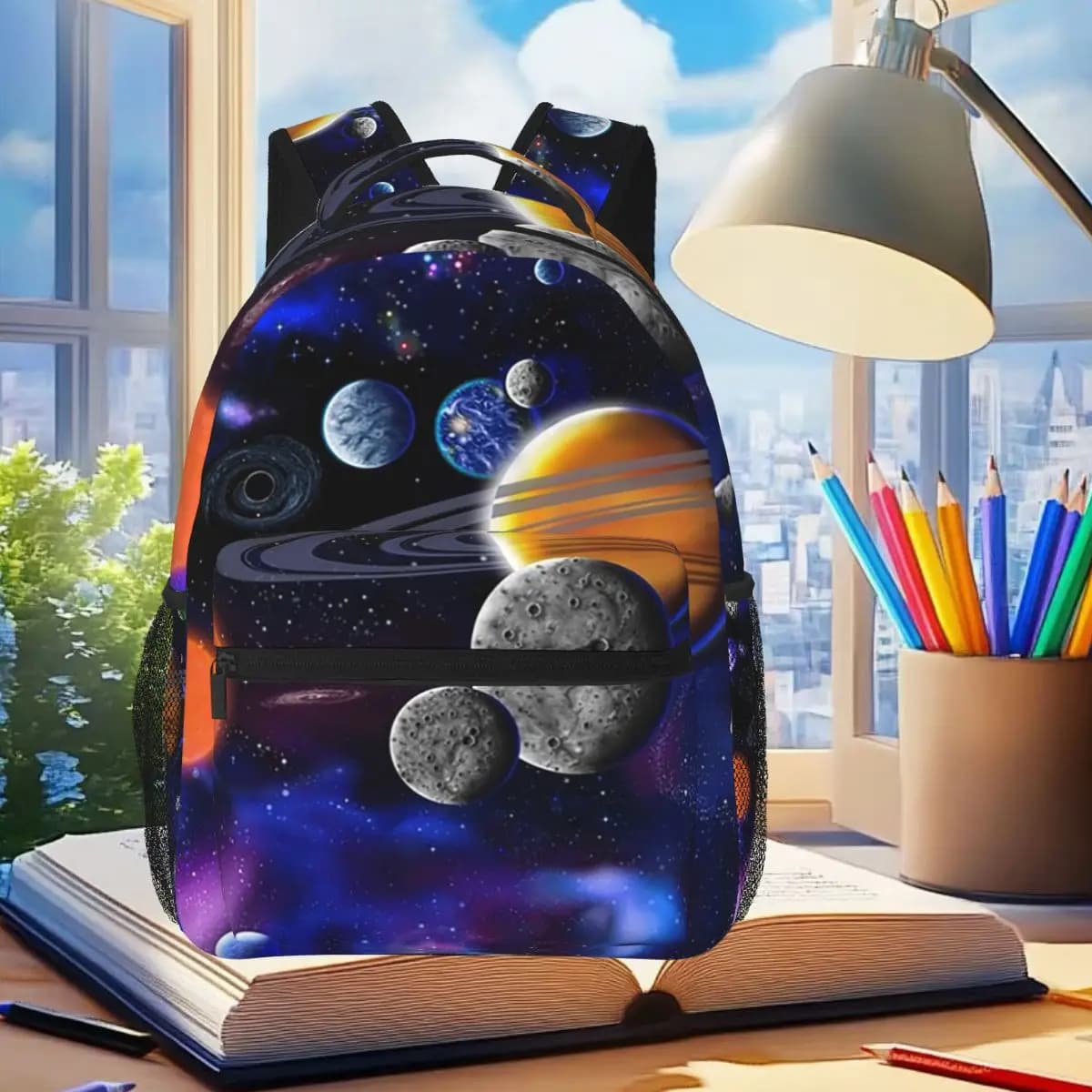 Sistema solare Pianeti spaziali Universo Zaino Studente Ragazzi Ragazze BookBag Borsa da scuola per bambini Borse a tracolla per computer per uomo Donna